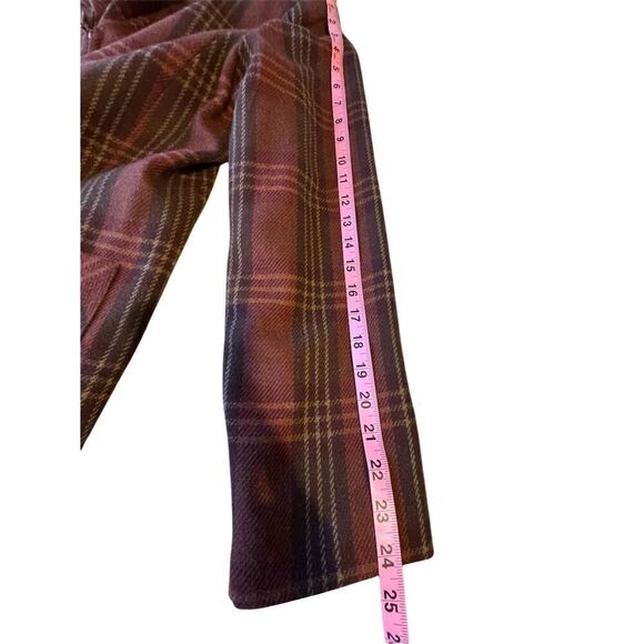 Requirements Vintage Women's Wool Blend Plaid Zip-Up Jacket Brown Size 16 - Picture 9 of 10